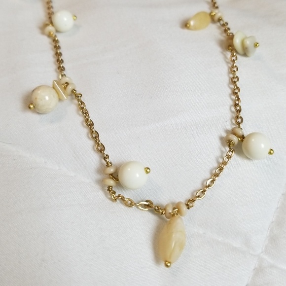 Talbots Jewelry - Vintage Talbots Long Gold Stone Bead Necklace